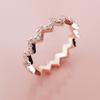 New Trendy Rainbow Simulated Diamond Stackable 925 Sterling Silver Eternity Ring for Women Wedding Finger Band Gift Z30