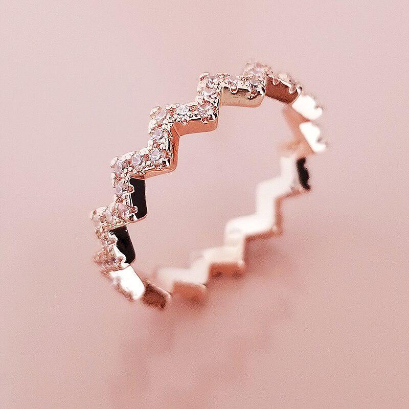 New Trendy Rainbow Simulated Diamond Stackable 925 Sterling Silver Eternity Ring for Women Wedding Finger Band Gift Z30