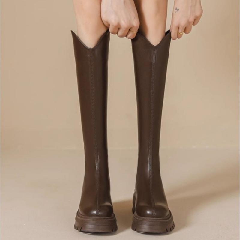 Fashion AJGS Slim Woman High Boots Fashion Women Knee-High Boots High Heel 2024 Women's Shoes Winter Soft Leather Long Boots