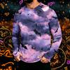 Men's Long Sleeve Hoodie with Sun Halloween Print Pullover
