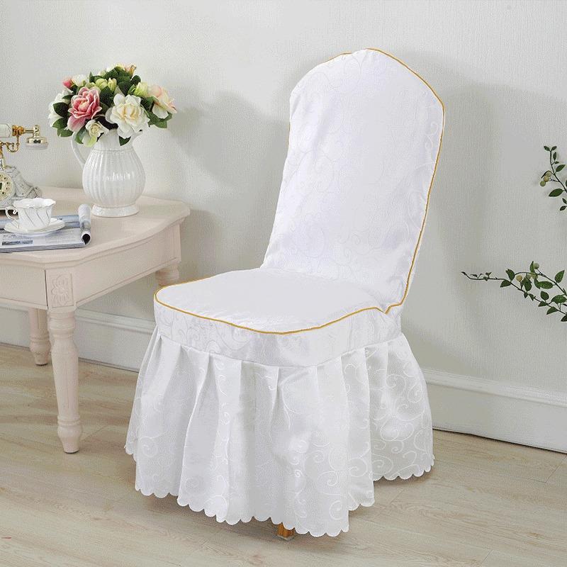 Printed Chair Cover Elastic Spandex Universal Wedding Chair Cover Hotel Catering Party Specific Skirt Style Cushion Anti Slip Protective Covers