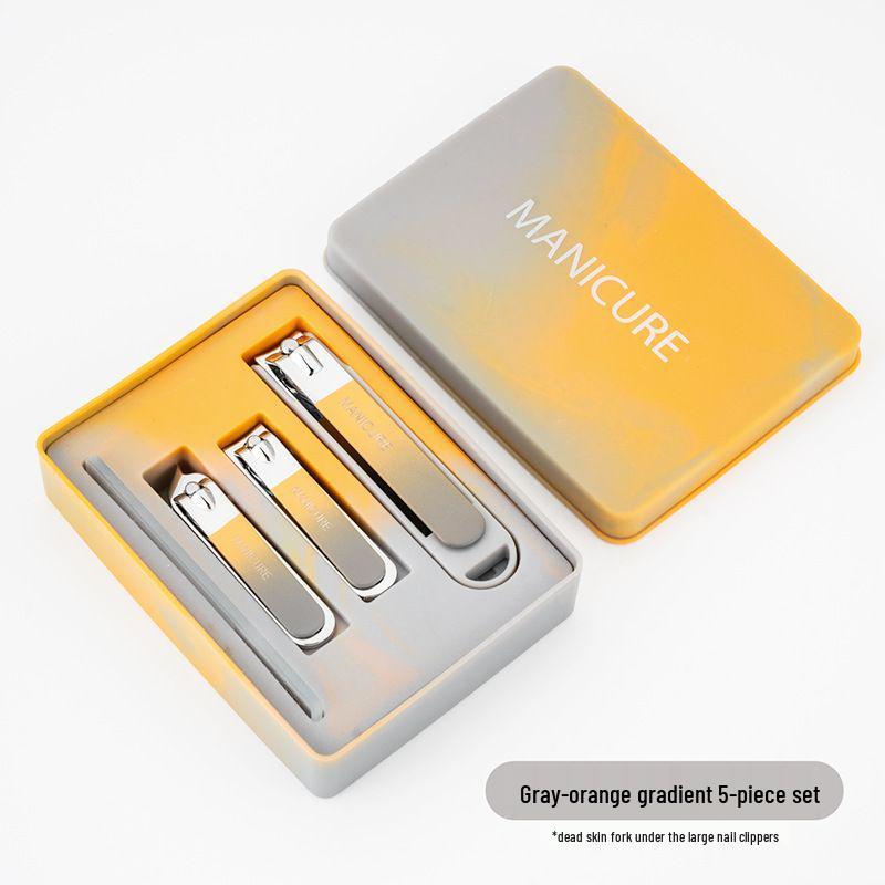 Complete Manicure Set: Anti-Splash Nail Clippers & Angled Scissors