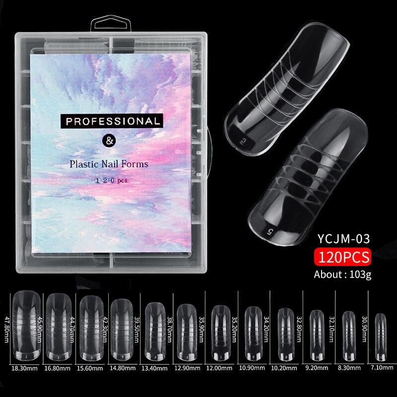 

120 шт. Формы для ногтей Полное покрытие Накладные ногти Форма для быстрого наращивания Искусственное формирование ногтей Экстендер Верхние формы для гелевого салонного маникюра