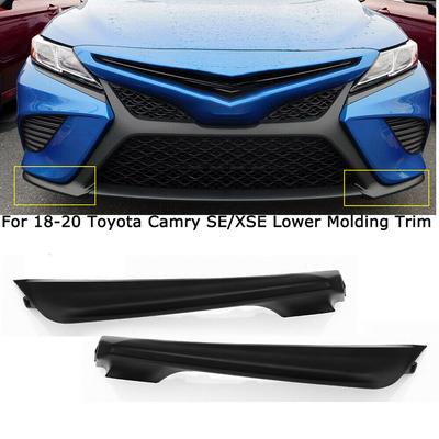 2 Pièces Noir Mat Moulure Basse de Pare-chocs Avant pour 18-20 Toyota Camry SE XSE, Protection Extérieure & Lèvre Splitter Style Sportif