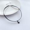 Cute Star Five-pointed Star Black PU Neck Strap Choker Collar Choker Short Clavicle Chain Necklace Women's Accessories Ornaments