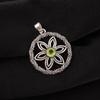 Natural Peridot Gemstone 925 Sterling Silver Jewelry Statement Pendant 1.48" CP-29-12