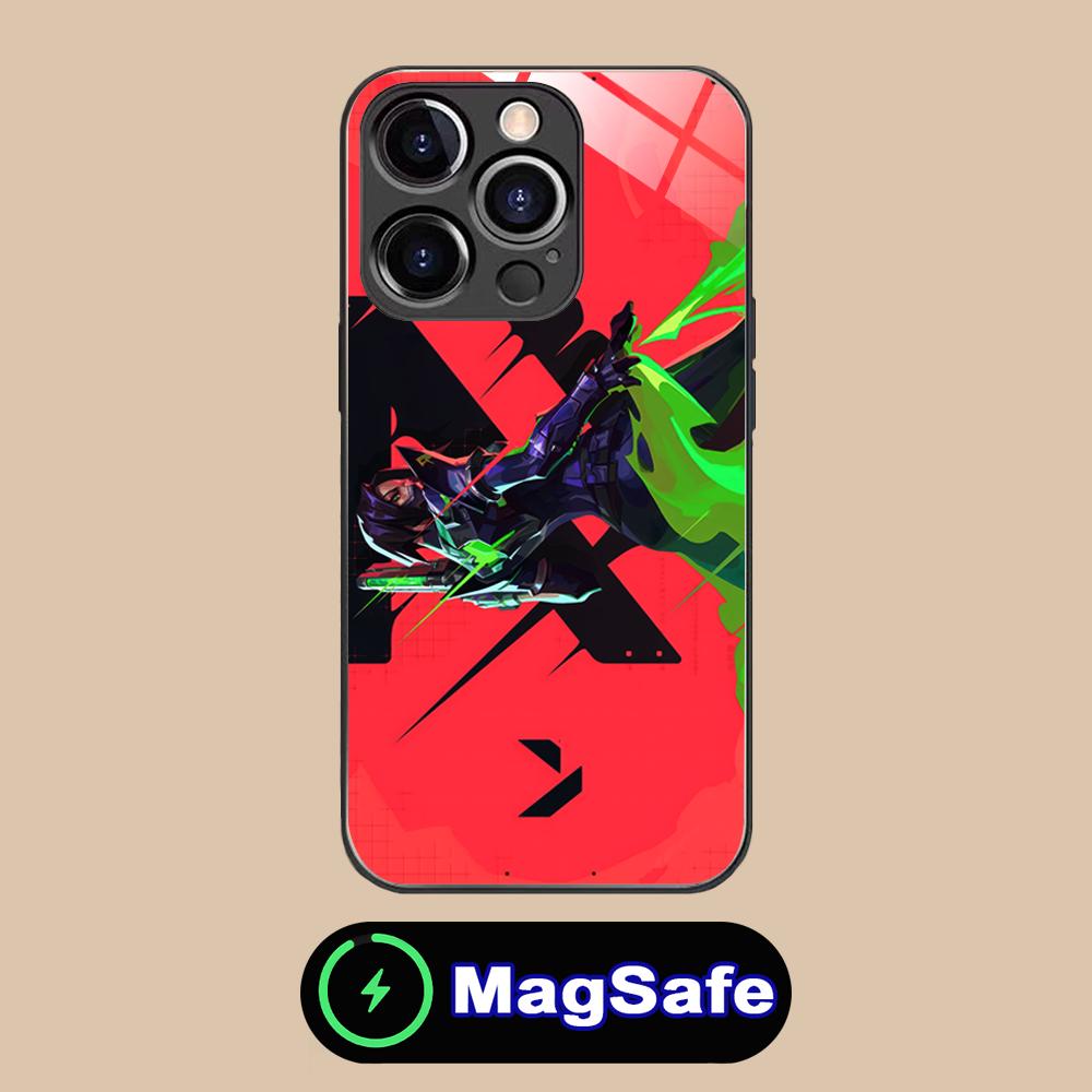 Valorant Viper Mobile Phone Case for iPhone 16 15 14 13 12 11 Pro Max Plus Mini MagSafe Glass Colour Protective Luxury Cover