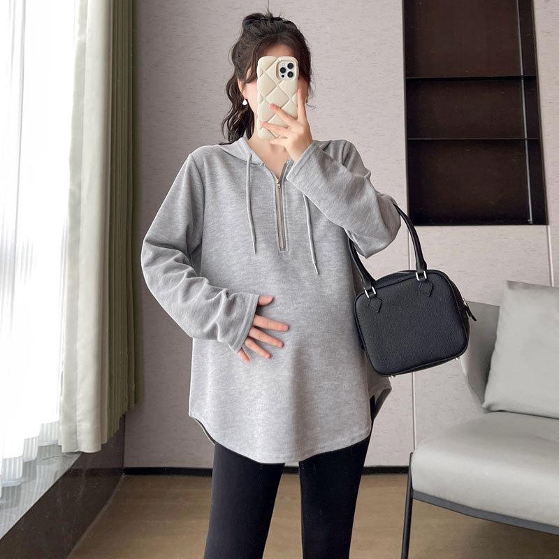 2026 Spring Korean Casual Sweet Loose Hooded T-shirt for Trendy Moms L