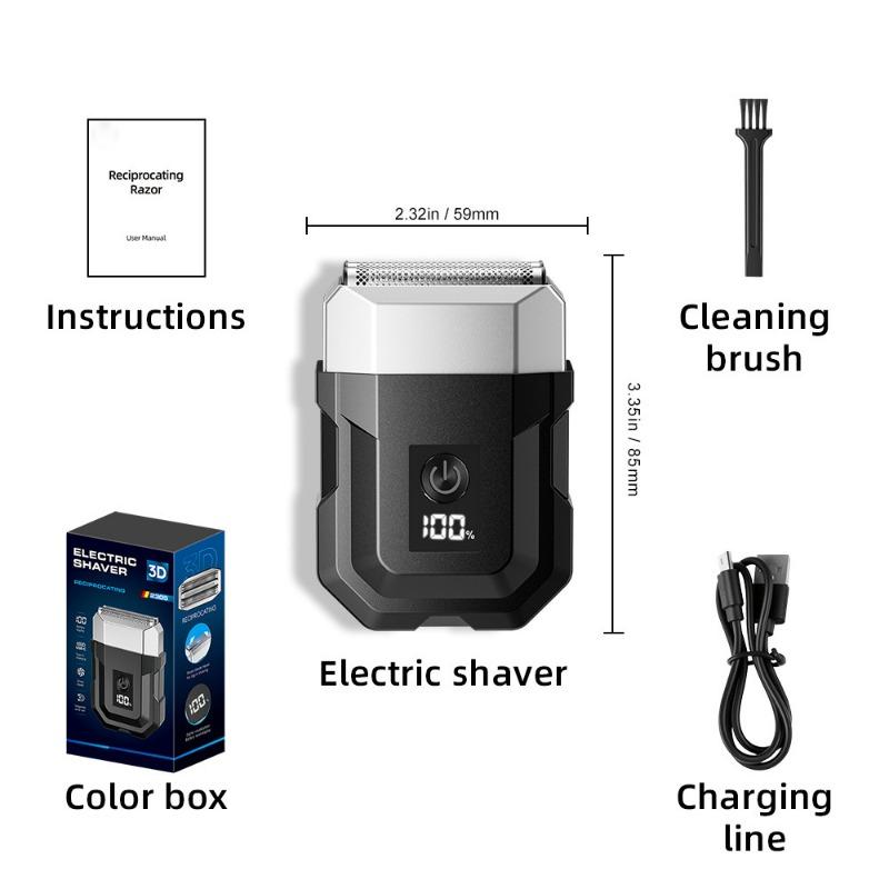 New Shaver Mini Digital Display Bearer Rechargeable Washable Car Small Steel Cannon Electric Razor Men's Portable Electric Razor
