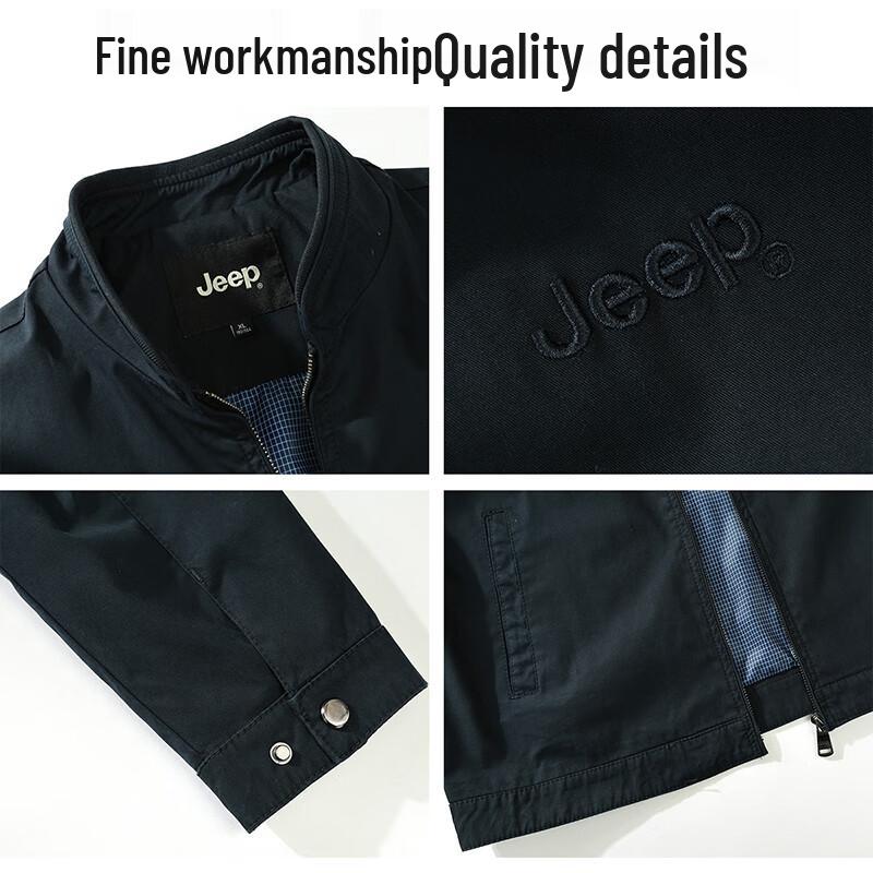 Jeep Men's 2025 Autumn/Winter Pure Cotton Stand Collar Jacket