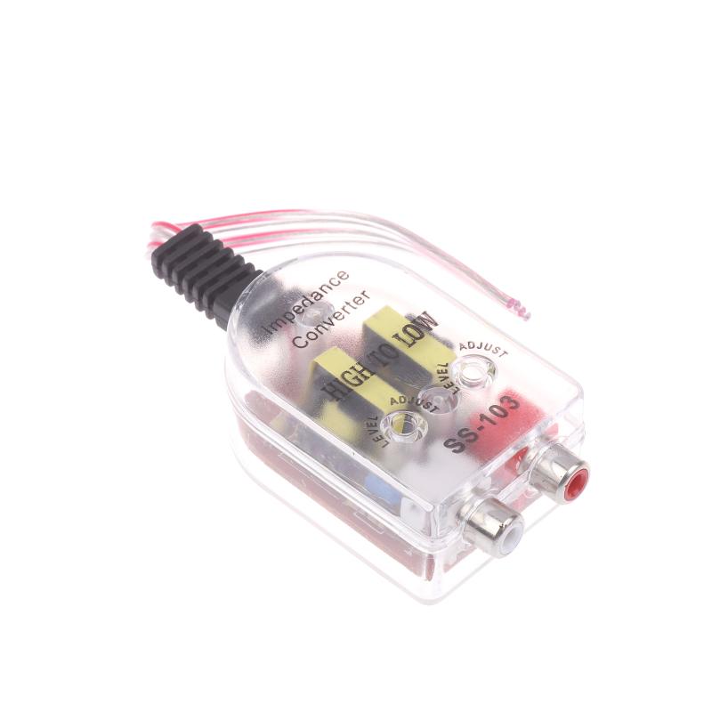 1/3Pcs High To Low Level Audio Output Rca Adapter Car Subwoofer Impedance Converter Uncharged Power Mode Car Audio Accessories