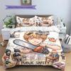 Chainsaw Man Patterned Pillowcase & Duvet Cover Set 3-Piece Anime Bedding Decor Great Gift for Fans YUN6516