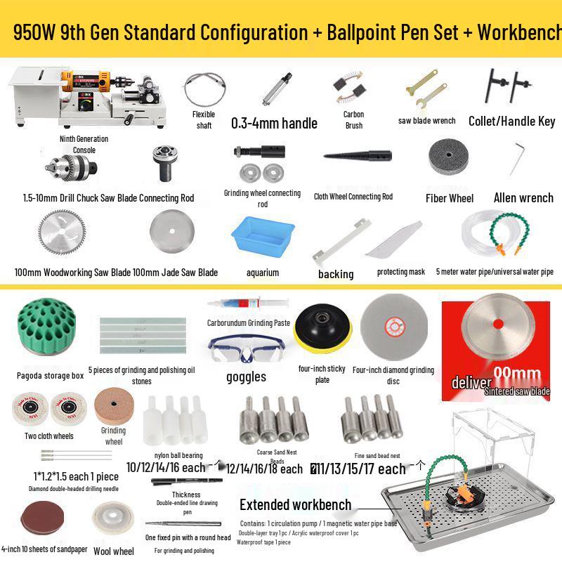 Multi-Functional Electric Bench Grinder: Jade, Woodworking Polisher, Engraver, Cutter, Drill.