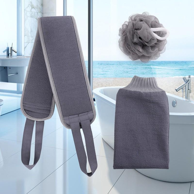 Three-Piece Double-Layer Back Scrubber Set: Extra Thick and Coarse for Powerful Exfoliation