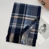 100% Wool Scarf For Women Men British Style Tartan Plaid Cashmere Scarves With Tassel Female Winter Warm Neck Scarf Shawl