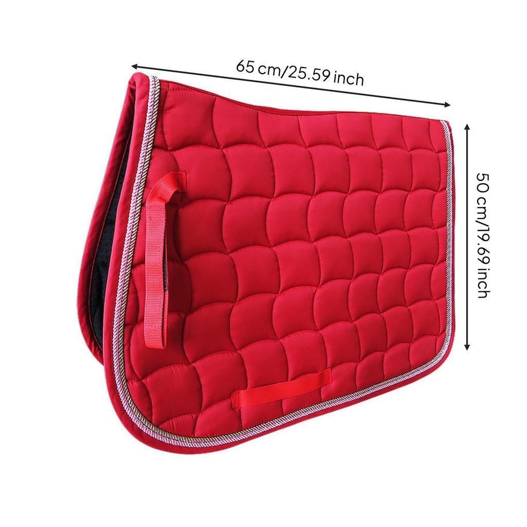 Quilted Saddle Pad Double Rope Piping Polycotton Material Equestrian
