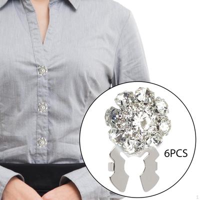 6x Strass-Knopfabdeckungen Wiederverwendbarer Feiertags-Nähclip für Taschen