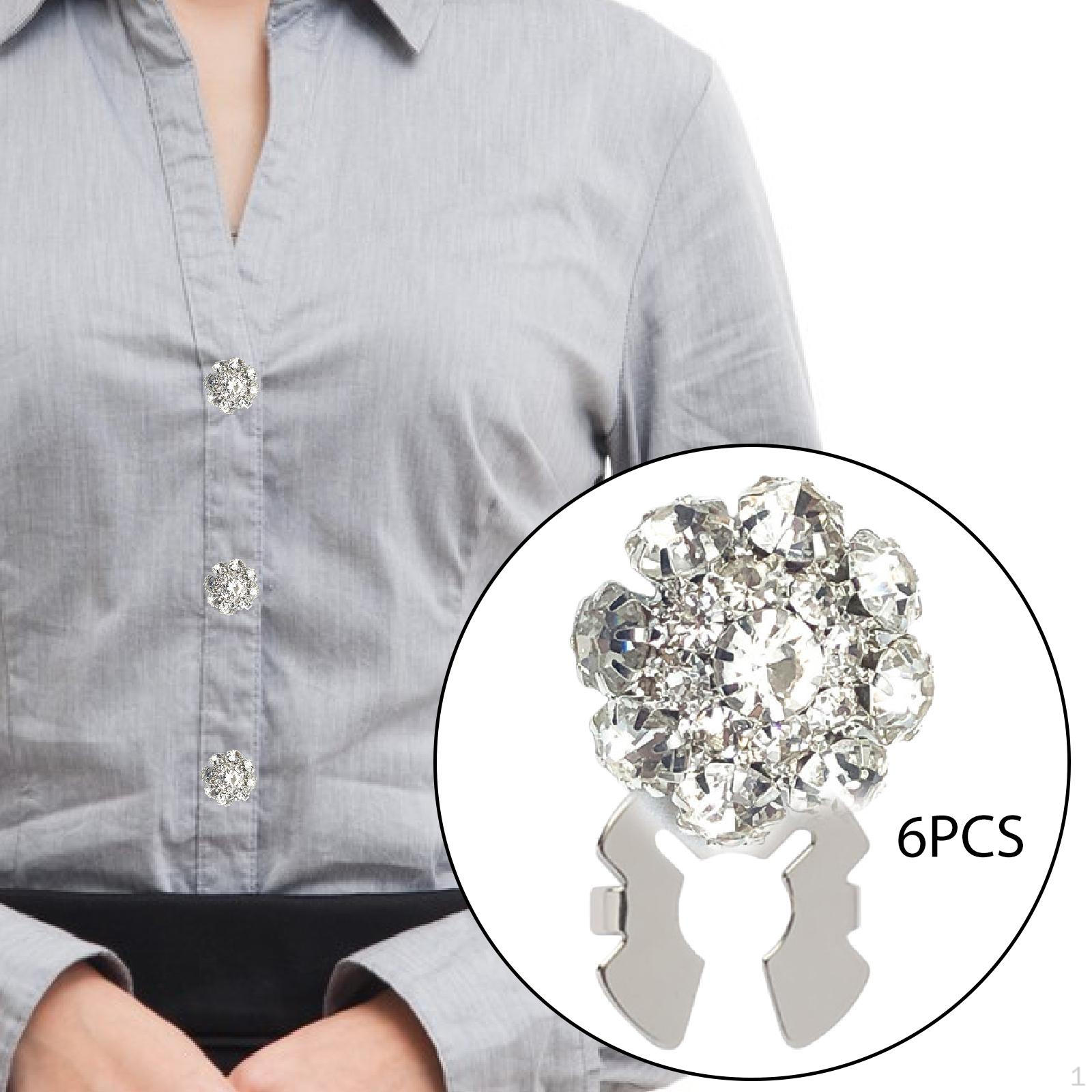 

6x Rhinestone Button Covers Resuable Holiday Sewing Clip for Bags