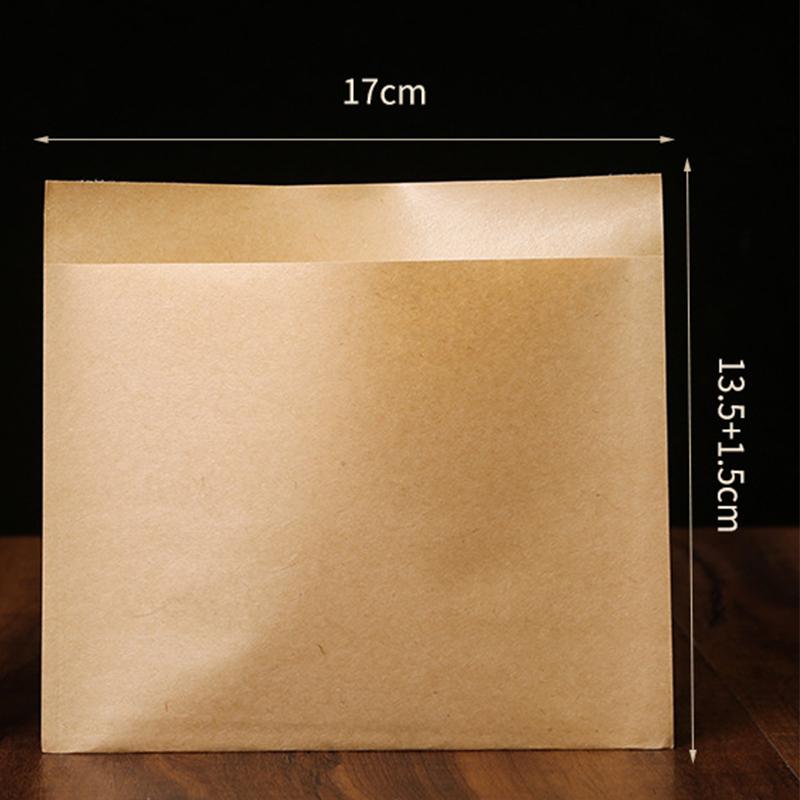 Kraft Paper Food Packaging Bag Disposable Snack Packing Bag Oil-Proof Paper Bag