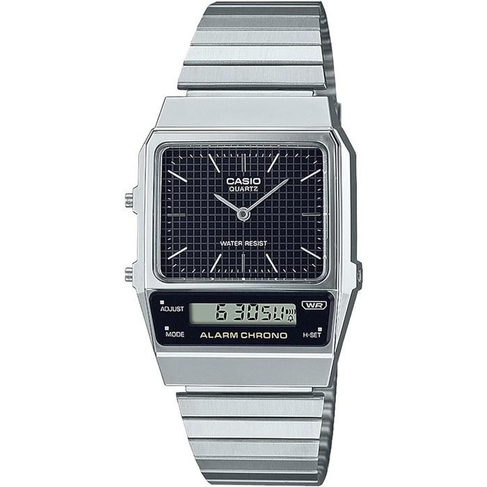 Casio Watch Standard AQ-800E-1A Silver Retro Modern Design (Imported) Black