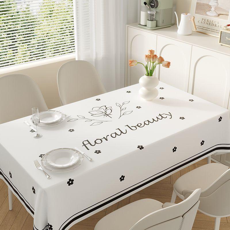French Thickened Tablecloth Waterproof Skin Friendly Printed Desk Cover Modern Minimalist Waterproof and Oil Resistant Table Mat