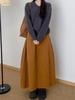 Women's Japanese Retro 3D Textured Quilted A-Line Midi Skirt for Autumn/Winter.