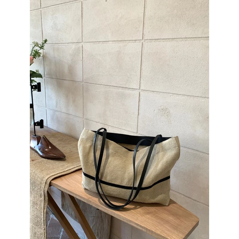 

Холщовая сумка-тоут Женская 2025 Новое поступление Японский ленивый стиль Большая вместимость Хлопковая и льняная сумка через плечо Рабочая одежда Сумка FLAX