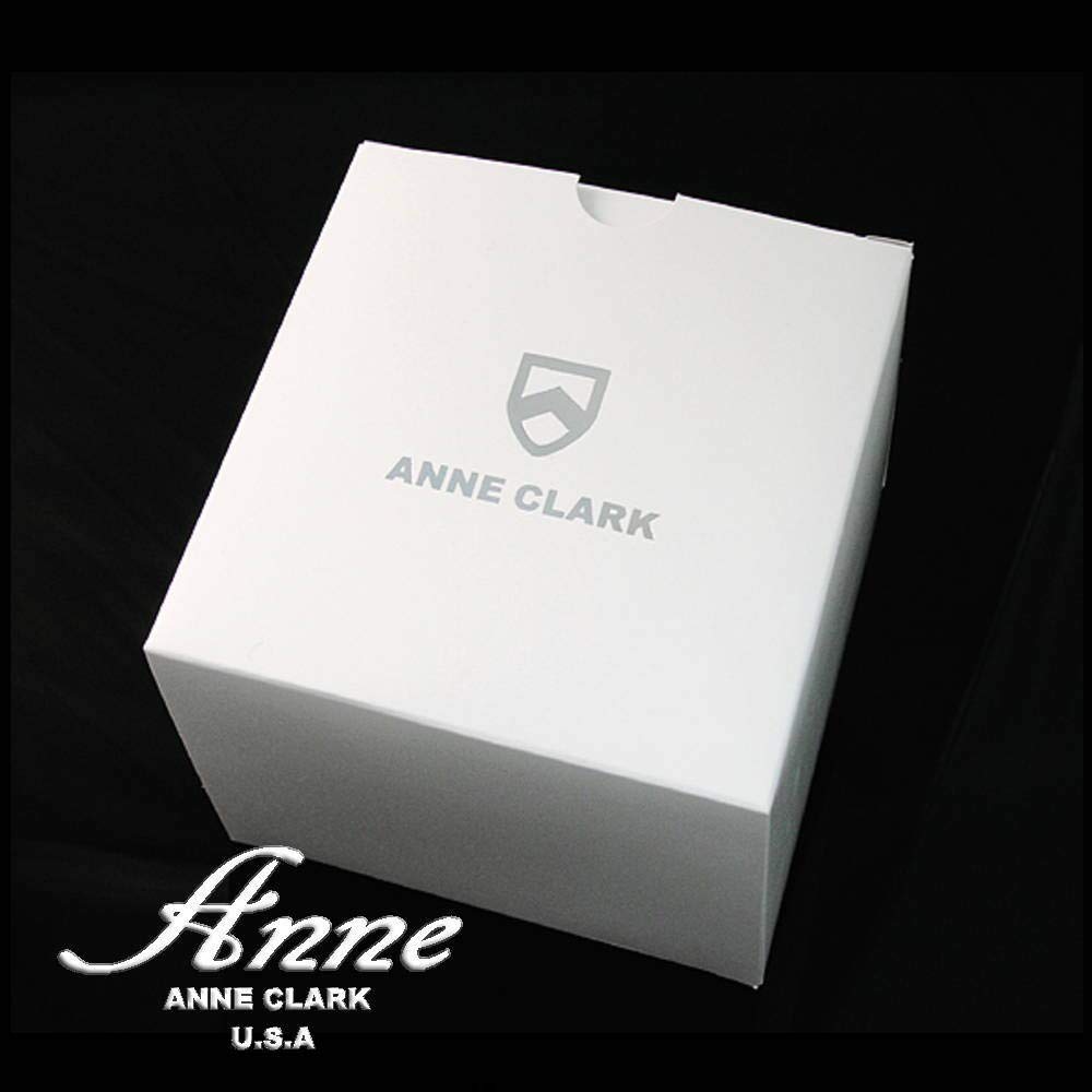 Relógio ANNE CLARK com Mostrador de Madrepérola Branca Natural de Safira Cerâmica e Pulseira de Couro Genuíno Caixa Feminina, Cristal,
