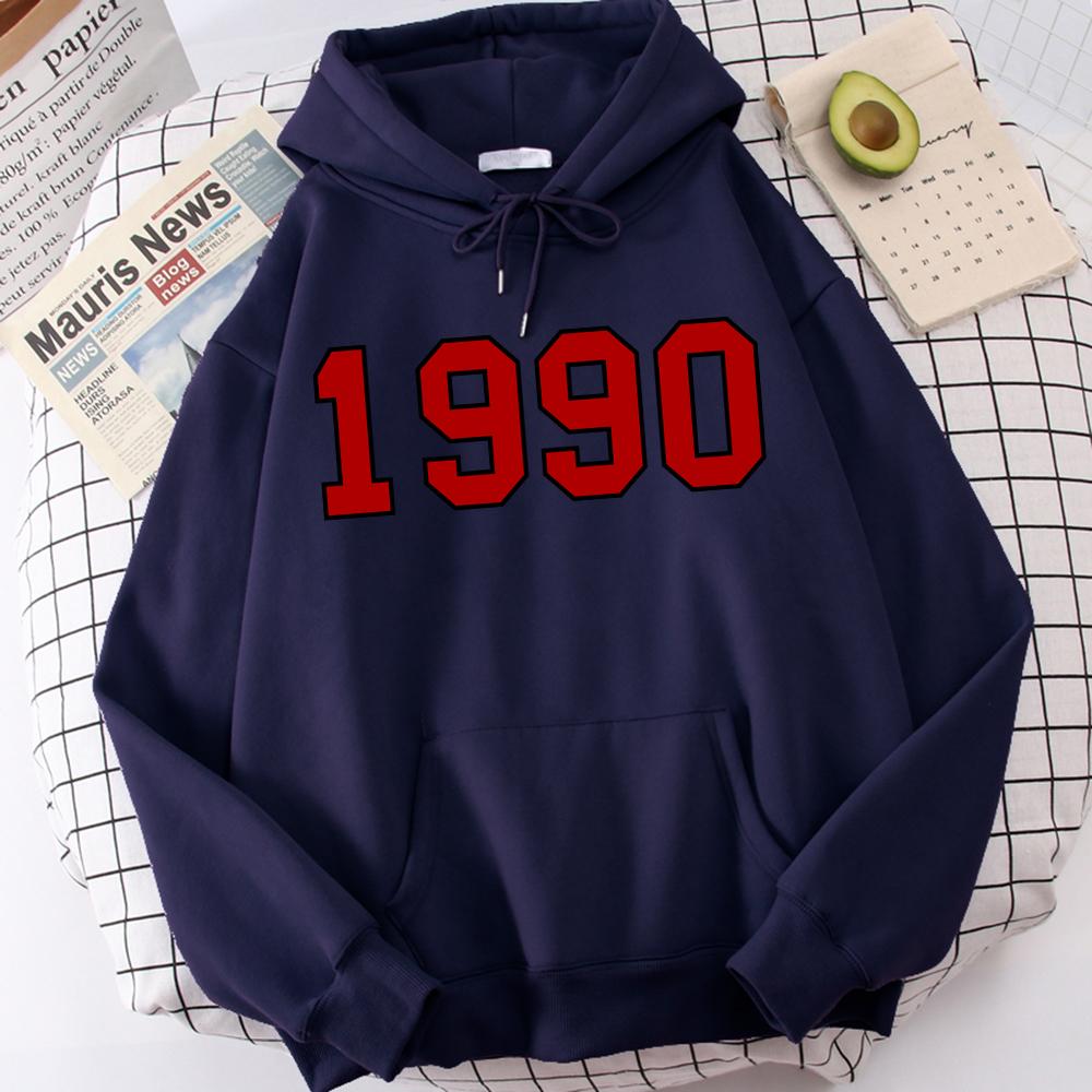 

Women Long Sleeve Hoodie 1990 Personality Street City Letter Clothes Fashion All-Match Streetwear Vintage Harajuku Hoodie Casual Daily