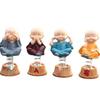 Creative Car Ornament: Bald Monk Bobblehead Resin Figurine