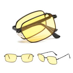 Metal fashion high-end sunglasses men's sunscreen sunglasses women's folding sense of radiation protection experts explosion