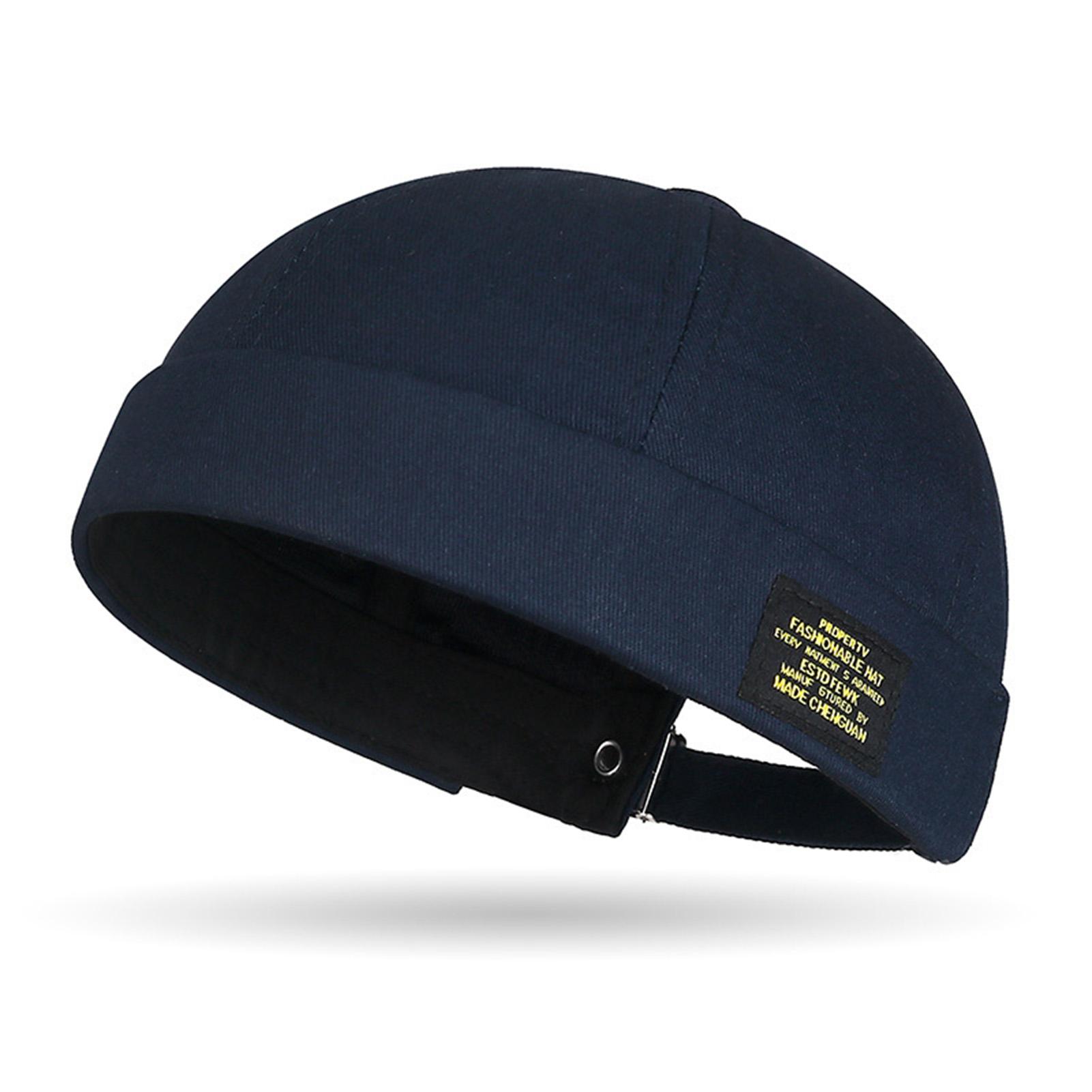 

Retro Pier Cap Cap Retro Cotton Adjustable Solid Color Summer Autumn Spring Hip-hop Fashion Cap Guapi Hat Ideal For Helmet Line темно-синього кольору