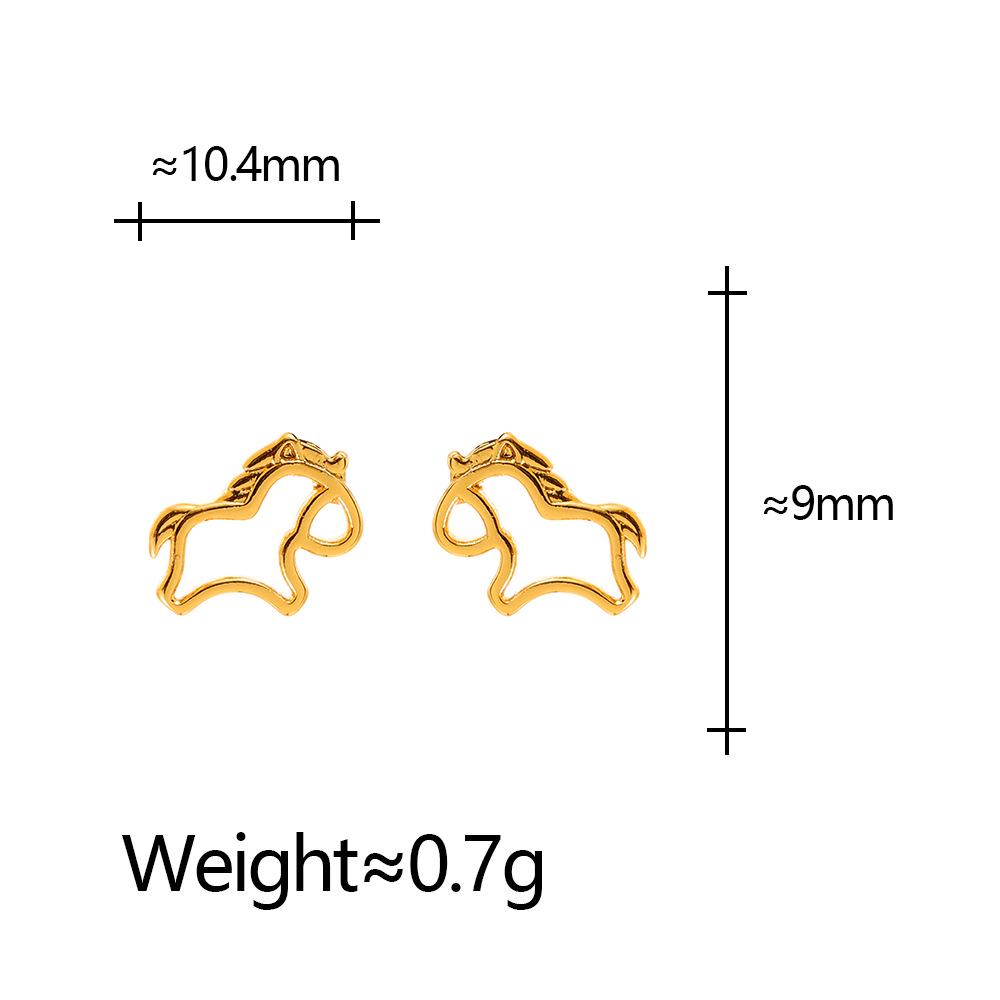 Minimalist Sweet Style Hollow Horse Stud Earrings for Women - Unique Daily Fashion Jewelry
