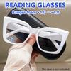 2Pcs Fashionable Cat Eye Reading Glasses For Women Men Large Frame Presbyopia Eyewear For Home Travel Party