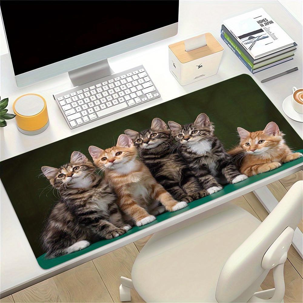 1 Stück Großes Gaming-Mauspad, UV-reaktive rutschfeste Schreibtischmatte, Waschbares PolyesterKatze, Katze, Entzückendes Computerpad mit Lebendiger Spielmaschine Pr