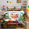 Whimsical Woodland Fox Charm Bedding Sets Duvet Covers Pillowcases(1* Duvet Cover 2* Pillowcases Without Duvet Insert)