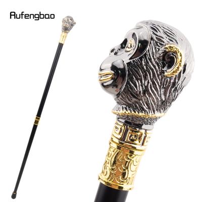 Bastón de Paseo de Moda Animal Mono Dorado Negro Decorativo Cospaly Vintage Fiesta Bastón de Paseo de Moda Báculo 92cm