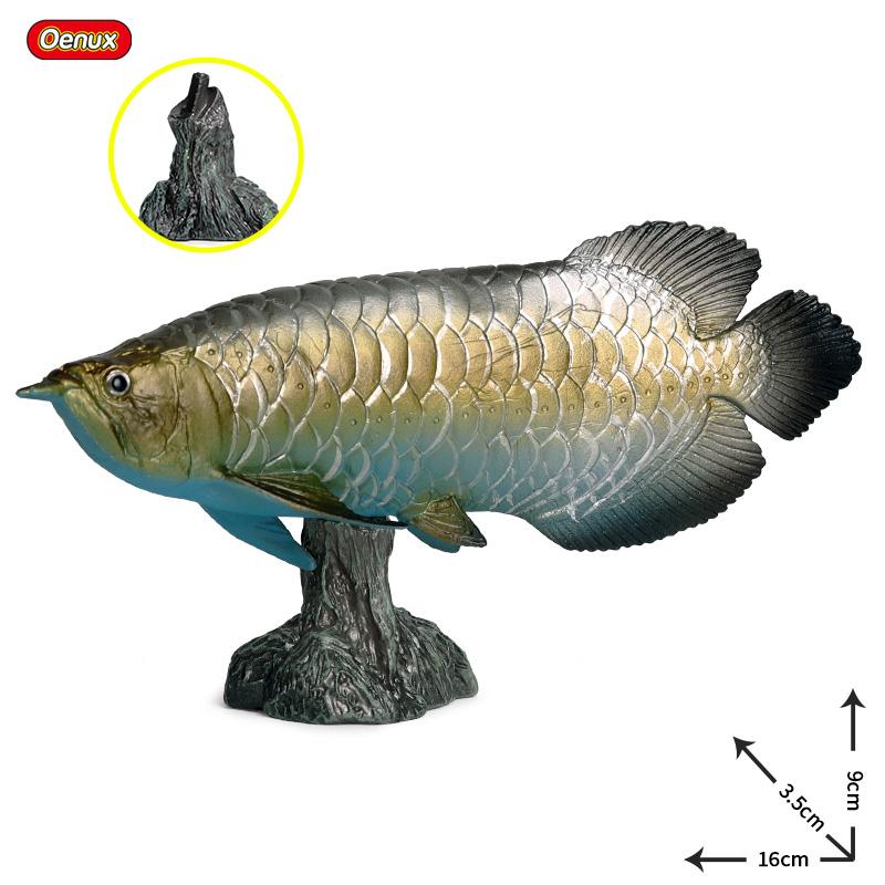 Oenux Sea Life Animals Model Action Figures Ocean Fish Sailfish Bass Grouper Salmon Aquarium Figurines PVC Educational Kids Toy