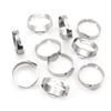 10pcs 6/8/10/12/14/15mm Gold Color Stainless Steel Adjustable Ring Settings Blank Base,Fit 6-15mm Glass Cabochons DIY Rings