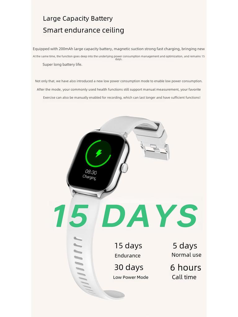 Z49 gtS4 Bluetooth Smart Watch Bracelet - 2.01" Screen with Sports Mode and Heart Rate Monitor