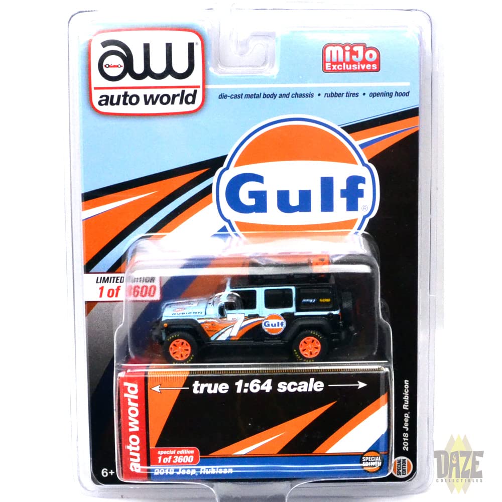 Auto World 164 scale  MiJo Exclusive - 2018 Jeep Rubicon - Gulf