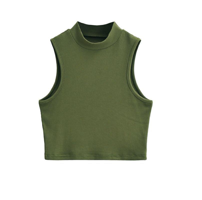 Trendy European & American Sleeveless Slim Fit High Collar Vest