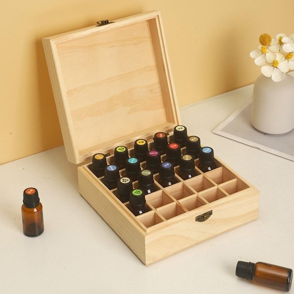 Durable Essential Oil Storage Box Wooden Essential Oil Organizer Aromatherapy Container  Travel Use