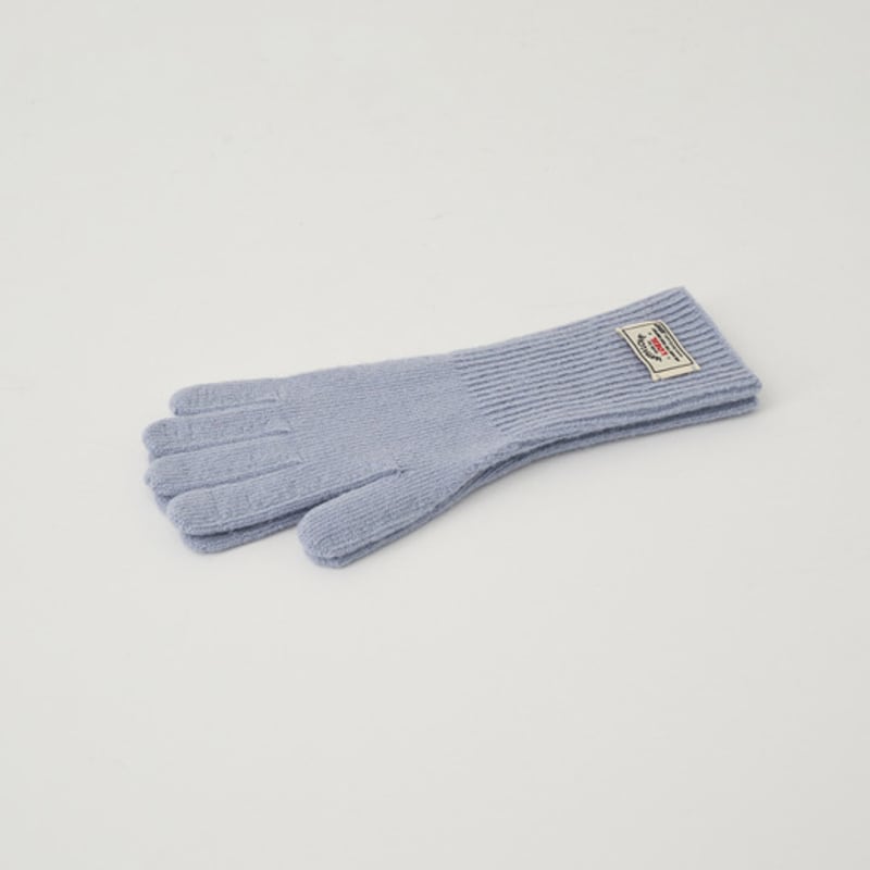 LOEIL Fingerhole Wool Knit Gloves - Sky Blue