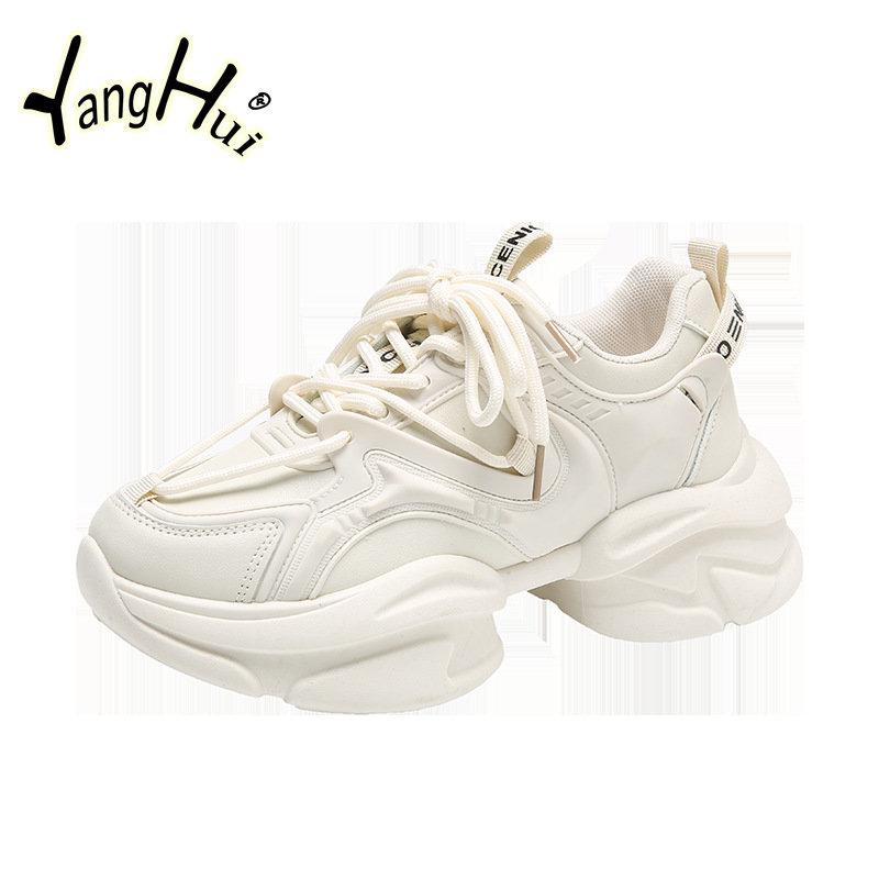 

Толстая подошва увеличивает бег фитнес удобные кроссовки 2024 мода повседневная нескользящая спортивная обувь для женщин весна лето 35