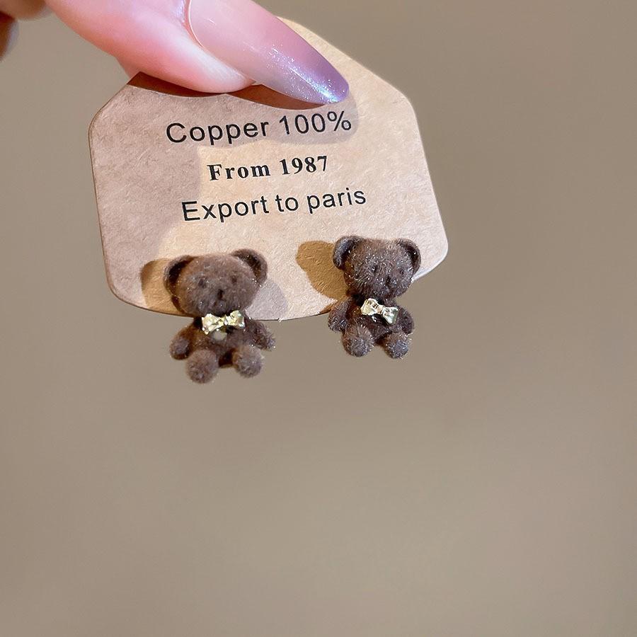 Silver Needle Retro Resin Geometric Round Oval Pendant Earrings Maillard Style Stud Earrings Niche Design Earrings Women