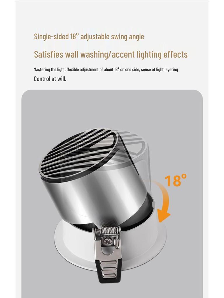 NVC Lighting Frameless LED Spotlight - Anti-Glare, Full Spectrum, Wall Washer, Recessed for Living Room