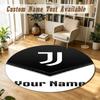 Round Rug Custom NameJuventus FC Pattern Non Slip Carpet Home Floor Decor