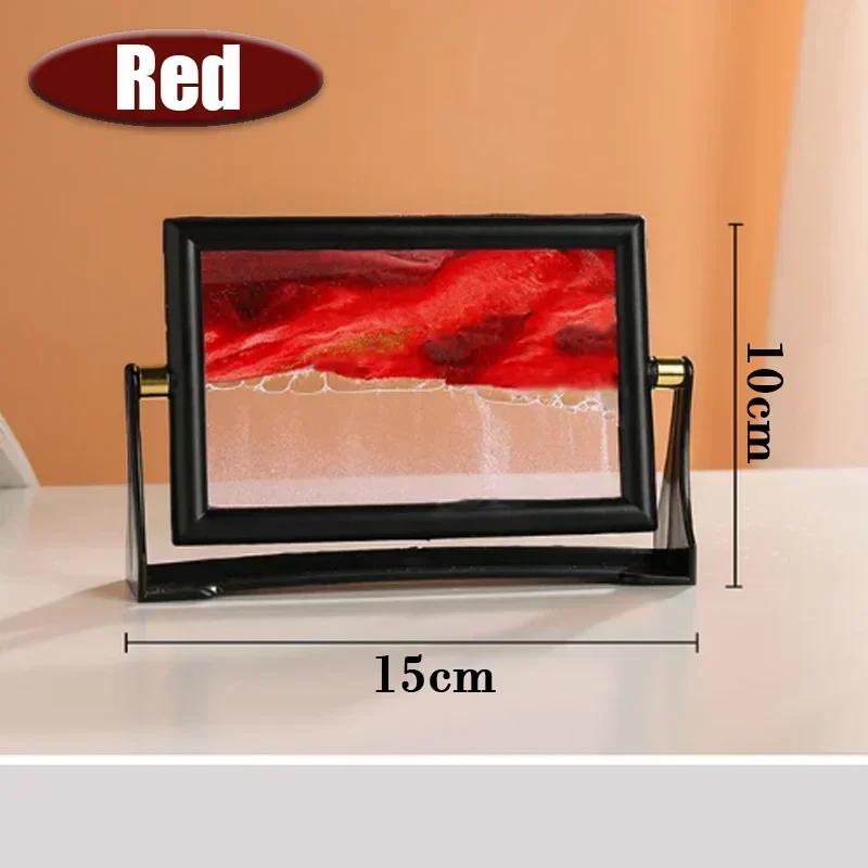 Hogar 5 Pulgadas Creativo Pintura de Arte de Arena en Movimiento Vidrio Arena Movediza Reloj de Arena Decoración Giratoria Adornos de Escritorio Regalo de Cumpleaños