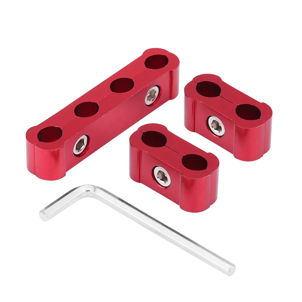 Schlauchabscheider AN8 AN9 AN10 Aluminium Schlauchabscheider Klemme Motor Zündkerzenkabelabscheider Kabelbefestigung Befestigungsmaterial Aufbewahrung (rot)